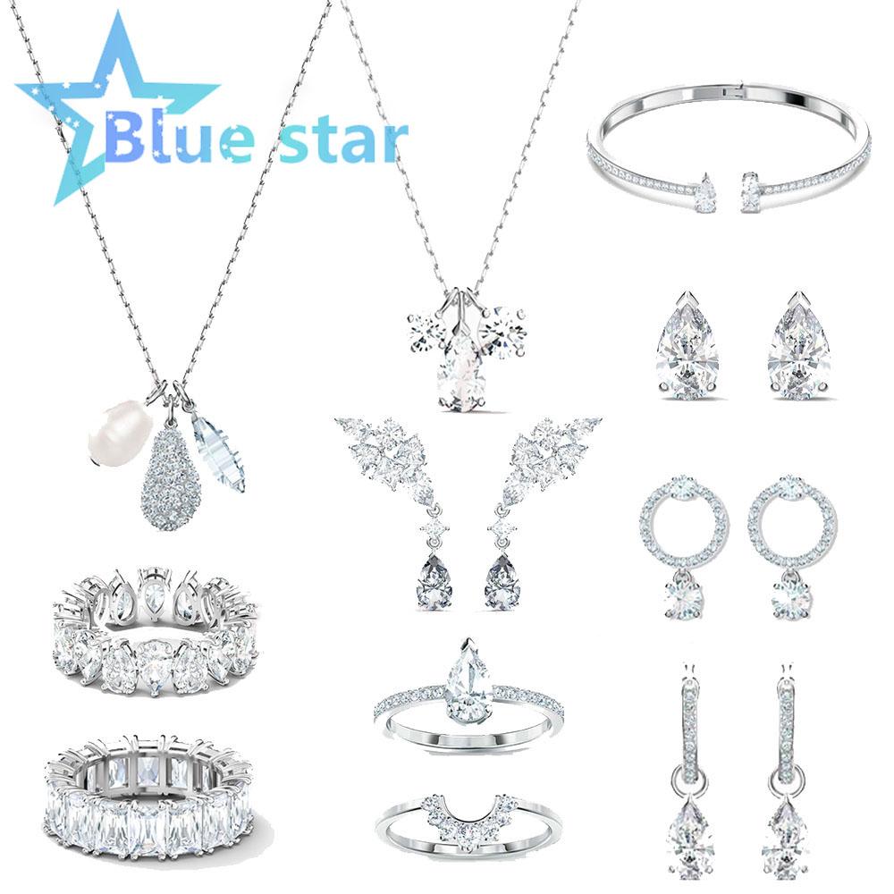 Colliers Swa Trends Bijoux pour femmes Cygne autrichien Bijoux en cristal Bague à breloques Collier de fête à la mode Bijoux de fête Décor décont