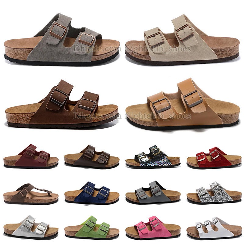 

authentic birk sandals famous designer women men flat mules soft woody sole flip flops man black brown beige grey pink leather birks coach slides slippers summer shoe, 23