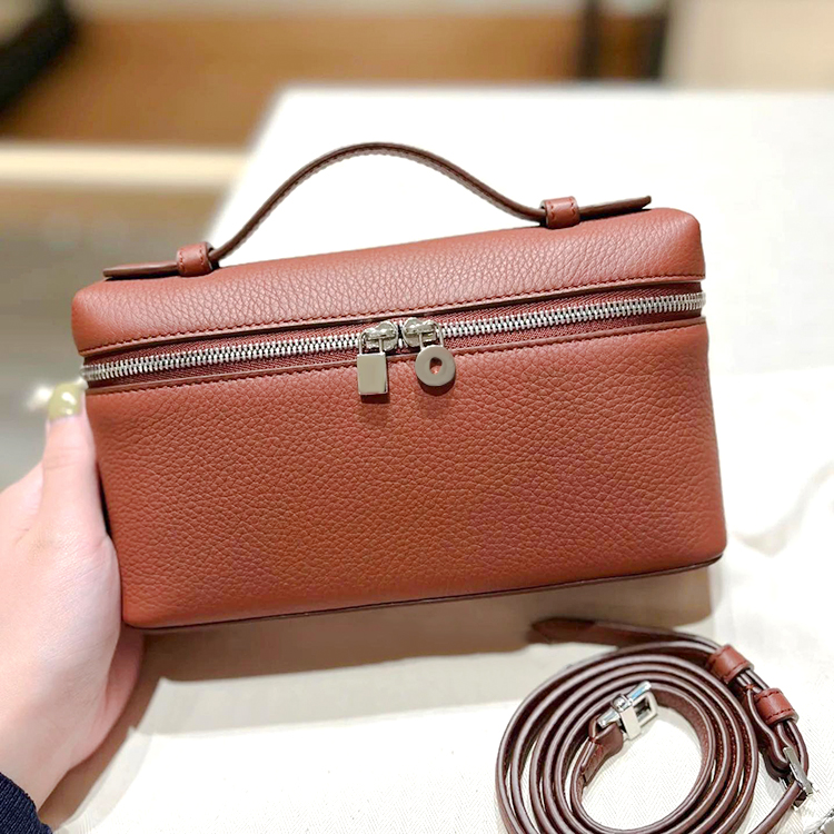 

Zipper loro piana summer bag hobo extra pocket l19 cross body Luxury designer leather travel bags shoulder High quality tote handbag Women's man clutch top handle Bags, Pink