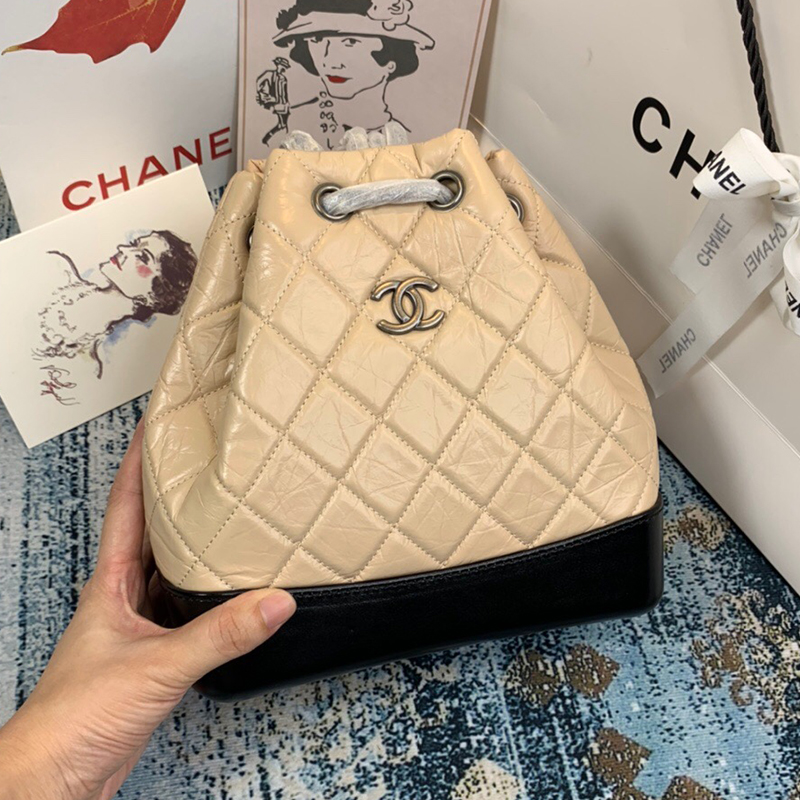 1:1 CHA-NEL Gabrielle femmes sac à dos en cuir taille 24cm sac seau sacs à bandoulière avec chaîne en or argent
