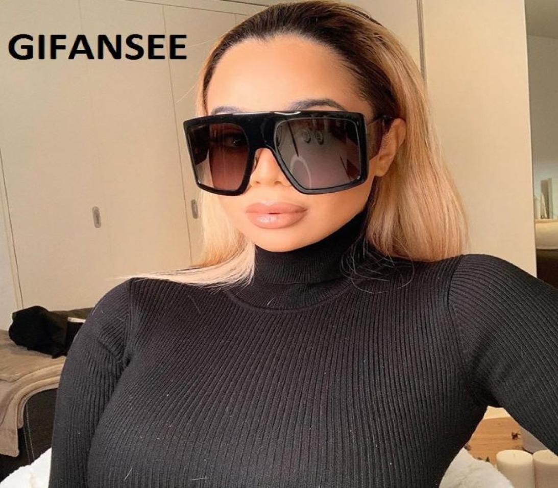 

GIFANSEE Square Sunglasses Women Men Brand Designer Oversized clear frame luxury Unique Glasses Female Eyewear UV400 shades9913890