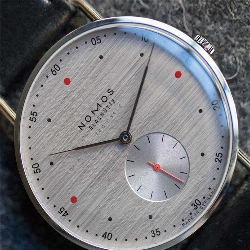 

Fashion Casual Brand NOMOS Waterproof Leather Business Quartz Watch Men Dress Watches Women205B, Gray