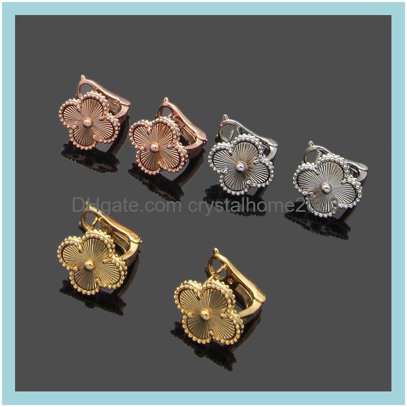 

Beads Luxury Designer Earrings Screw Back Fourleaf Clover Cleef Womens Fashion 18K Gold Earring Jewelry Drop Delivery Home Garden Ar Dhhus
