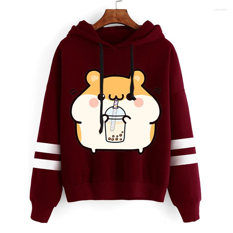 

Women's Hoodies 2023 Fashion Womens Boba Sippin Hamster Print Spring Autumn Casual Sport Jacket Kawaii Korean Sudaderas Mujer, Korean hoodies 1