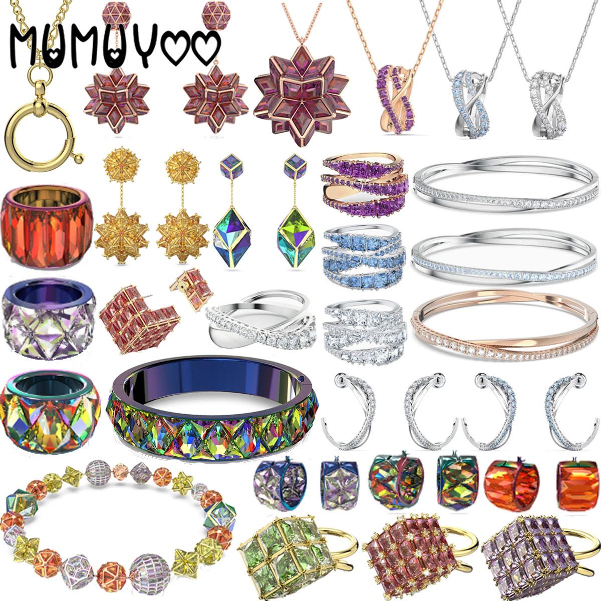 Colliers Swa Collier 2022 Original Bijoux De Luxe Haute Qualité Cubique Zircone Charmes Twisted Série Géométrique Autriche Cristal pour Femmes