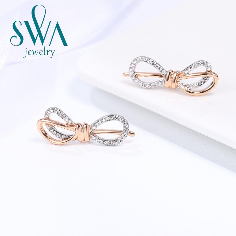 Stud Swa Boucles d'oreilles originales en forme de V de haute qualité avec cristal multicolore Boucles d'oreilles pour femmes coréennes Cadeau d'