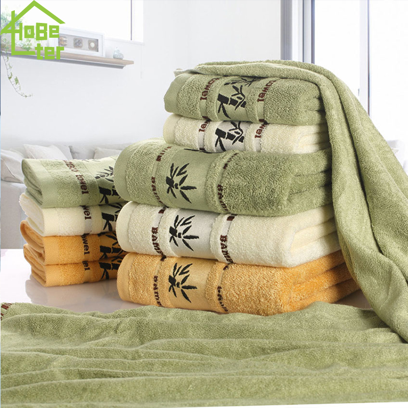 

Bamboo Fiber Towels Set Home Bath Towels for Adults Face Towel Thick Absorbent Luxury Bathroom Towels, Green