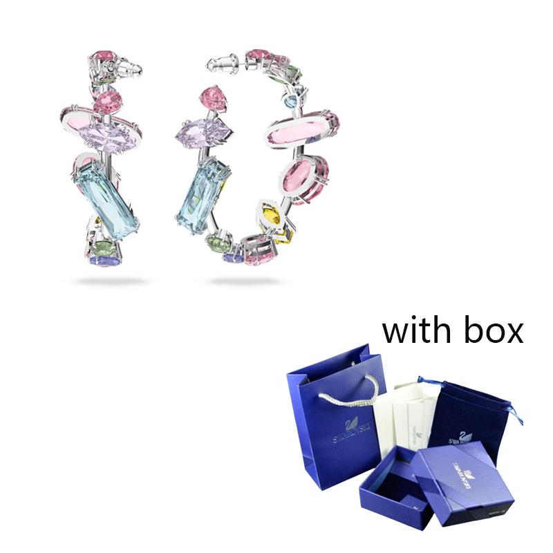Stud Swa ensemble de bijoux haute 2022 Original Millenia carré décoré dynamique cristal boucles d'oreilles ensemble femmes avec boîte
