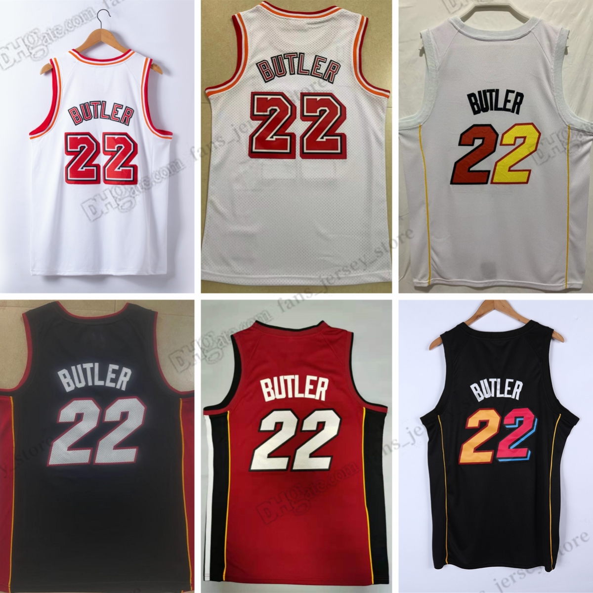 

Jimmy Butler 22 Basketball Jerseys White Blank Red 2023 New Stitched Jersey Men -2XL, As picture(with team name)
