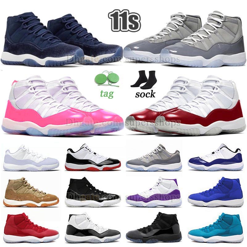 Jumpman 11 Retro Basketball Shoes Mens Womens Cherry 11s Pink High Concord Low Pure Violet Velvet Midnight Navy Blue Wine Like 96 82 Designer Sneake