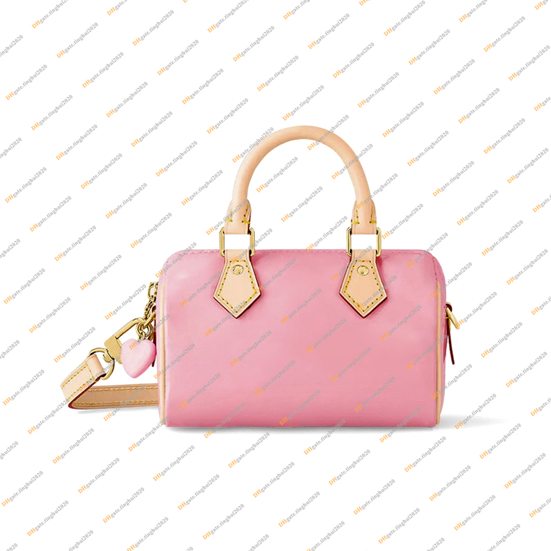 

Ladies Fashion Casual Designe Luxury SP NANO Boston Patent Leather Bag Crossbody Shoulder Bag Messenger Bag Totes Handbag TOP Mirror Quality M81879 Pouch Purse, Pink 1/ with dust bag