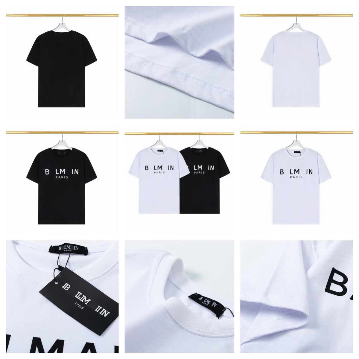

BM Luxury Summer Mens Womens Trend T-shirt Designer Print Tshirt Fashion Casual Couple Short Sleeve Tees Comfort Men Women Hip Hop, White