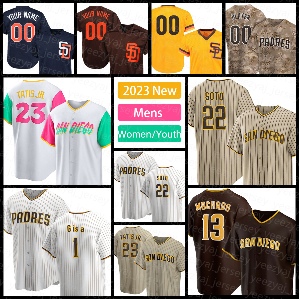 

Mens Padres New 23 Fernando Tatis Jr San Baseball Jersey 22 Juan Soto 13 Manny Machado Josh Hader Diego Xander Bogaerts 2023 Robert Suarez Yu Darvish Azocar, Mens(jiaoshi)