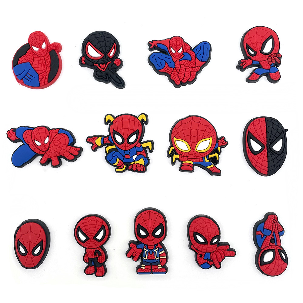 

Anime charms wholesale childhood memories super hero red funny gift cartoon charms shoe accessories pvc decoration buckle soft rubber clog charms, Equally mixed colors