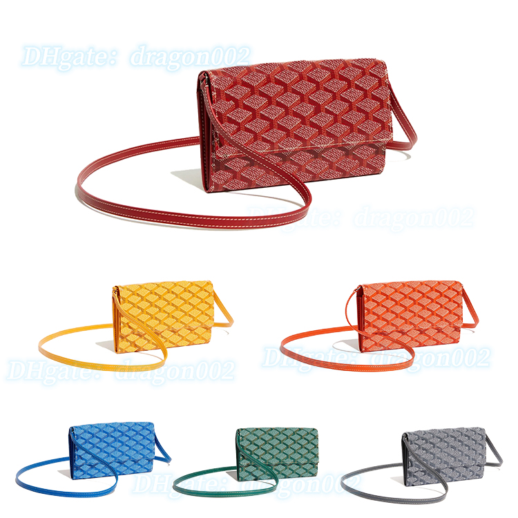 

multi pochette varenne wallet purse cross body bag Goya card holder Mens cardholder Designer clutch bags Genuine Leather purses passport Luxury Womens Shoulder Bag, Orange