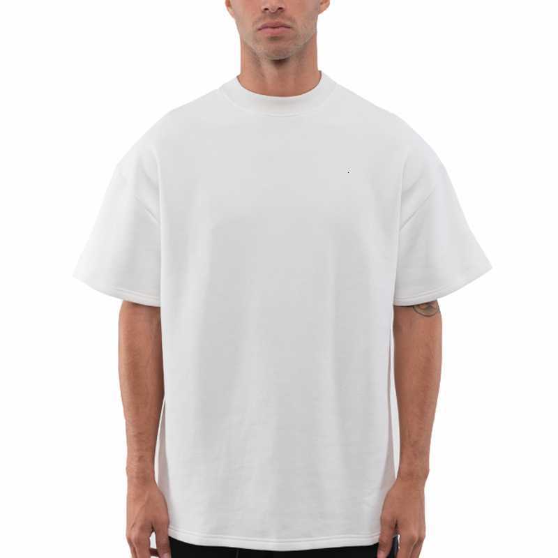 2023 Men T Shirt Short Sleeve Rhude High Quality Tess Designer Casual Fashion 240 Gsm Drop Shoulder Heavyweight Tshirt Luxury Blank Heavy Cotton-image-867381576