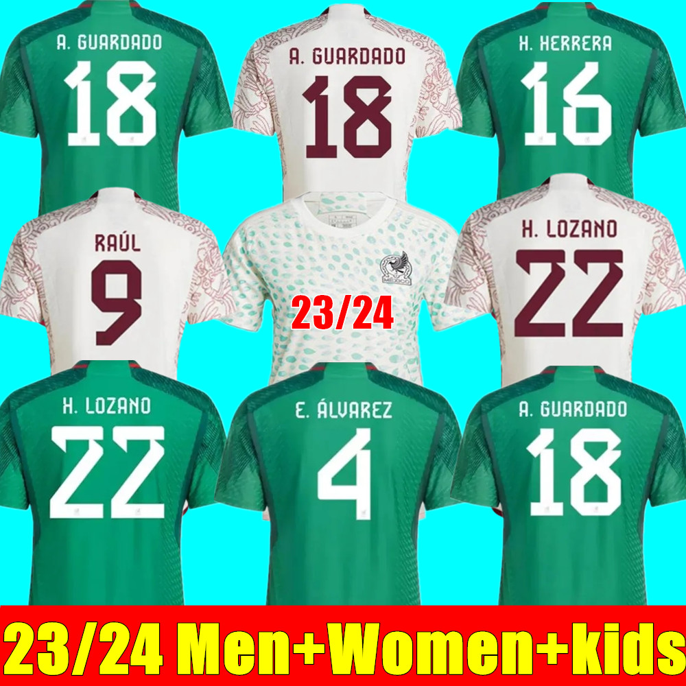 

STATES 2023 2024 Mexico soccer jersey Fans player Version 22 23 24 RAUL CHICHARITO LOZANO DOS SANTOS football shirt women adult Men Kids kits full sets uniforms, Adult home+world cup patch