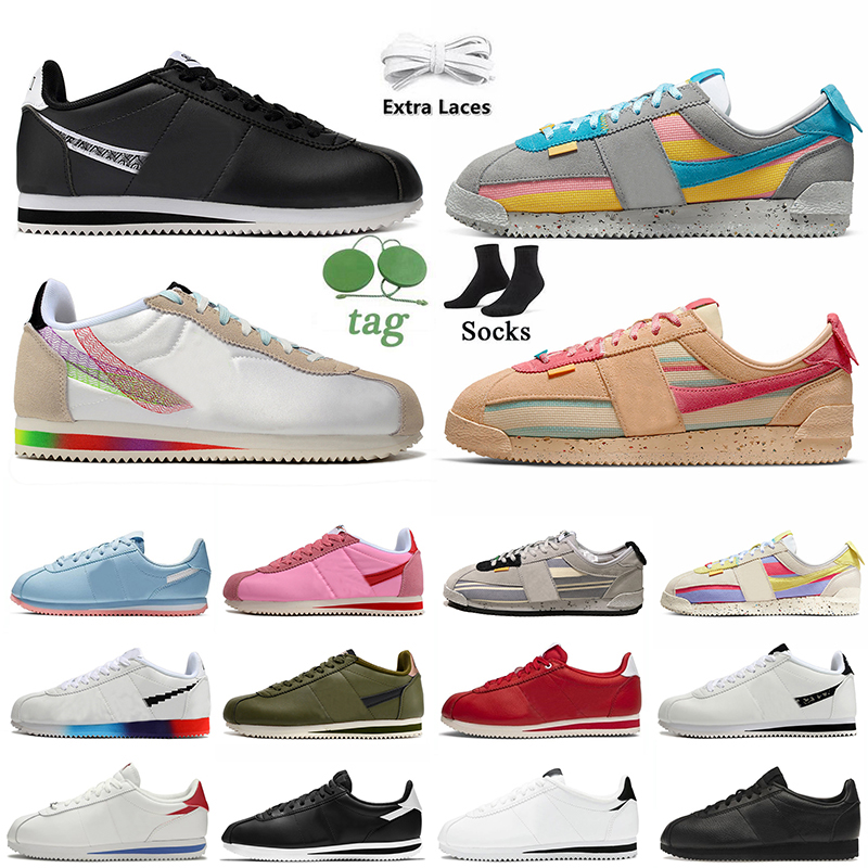 2023 Classique Cortez Paltform Chaussures Décontractées Pour Hommes Femmes Taille 11 Leahter Noir Blanc Unions LA X Cortez Fumée Gris Cerise Off