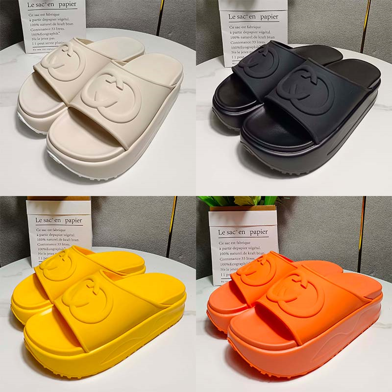 

2023 sandal slipper Internet celebrity burst solid color flat heels leisure thickened outside Letter printing stepping on poop feeling pantshoes 5 cm cake slippers