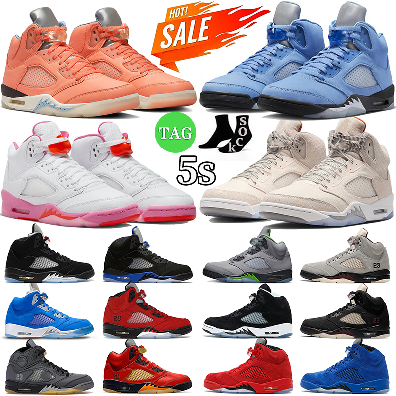 

5 5s Basketball Shoes for Men Trainers Aqua Crimson Bliss Burgundy Green Bean Racer Blue UNC Oreo Black Metallic Sail Georgetown Mens Outdoor Sports Sneakers, #19