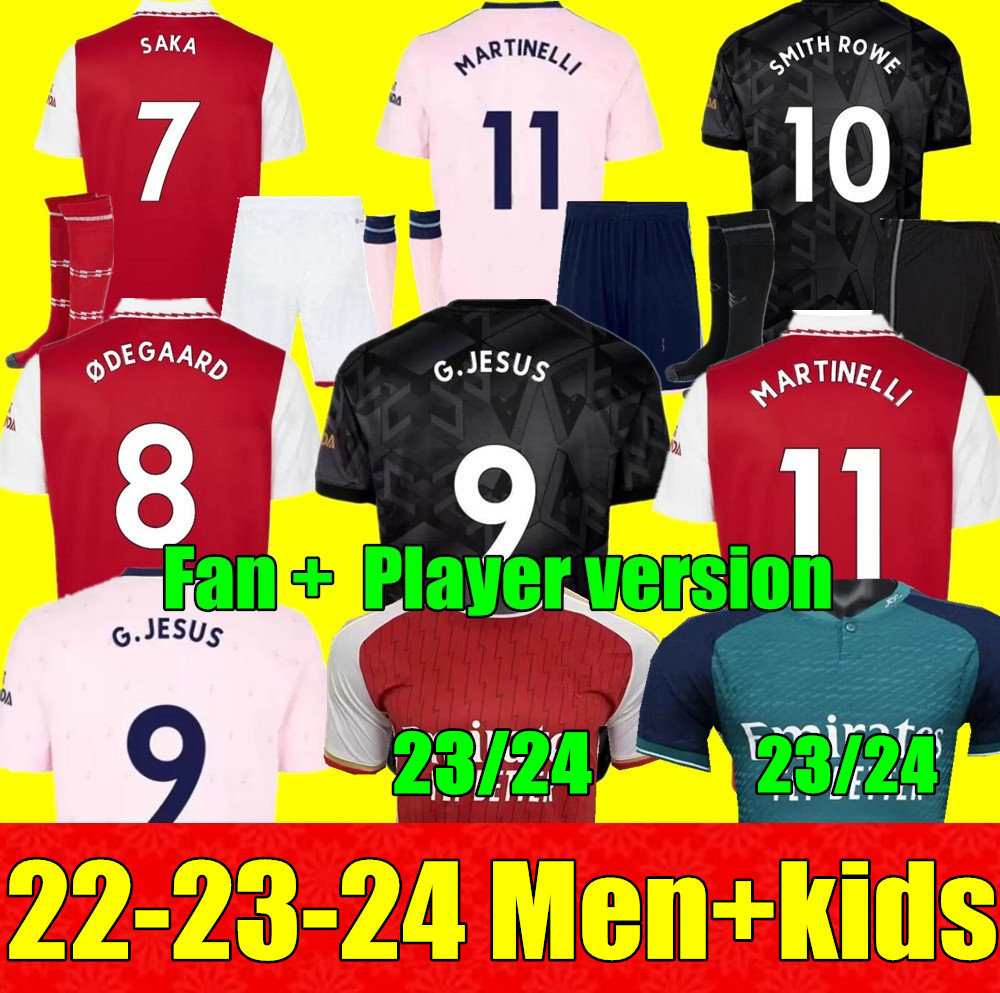 

New SMITH ROWE G.JESUS SAKA soccer jerseys SALIBA 22 23 24 Fans Player version ODEGAARD MARTINELLI ARSENALS 2023 2024 2024 football kits shirt Men Kids sets uniforms, 3rd