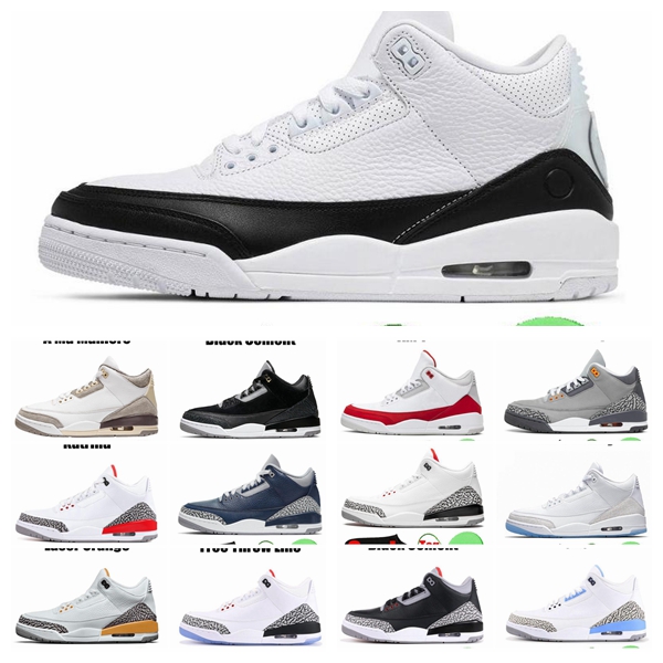 

Basketball Shoes 3s Trainers Sneakers Fire Red A Ma Maniere Atmosphere black white cement racer blue Mens Women Outdoor Sports shoes, 30