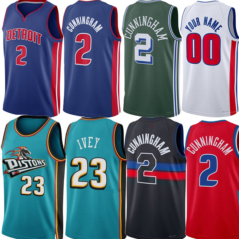 

2 Cade Cunningham Basketball Jerseys Piston Jaden Ivey Jalen Duren Bojan Bogdanovic James Wiseman Marvin Bagley Stewart Hamidou Diallo Alec Burks 75th city Jersey, Color 6