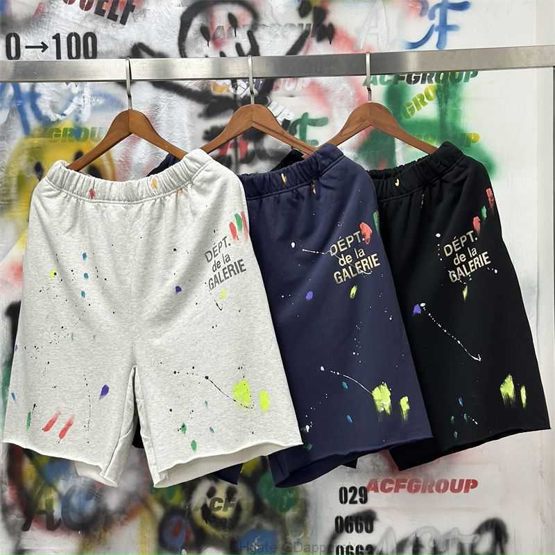 

Designer Galleries Short Fashion Casual Clothing Galleryes Depts Handmade Speckler Letter Printing Shorts High Street Casual Versatile Men's Women's Capris Trend, Sapphire blue