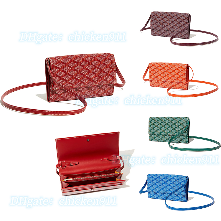 

Fashion Womens card holders clutch bags purse varenne Leather Luxury cross body Bags designer man wallet purses wristlets cardholder passport wallets shoulder bag, Red