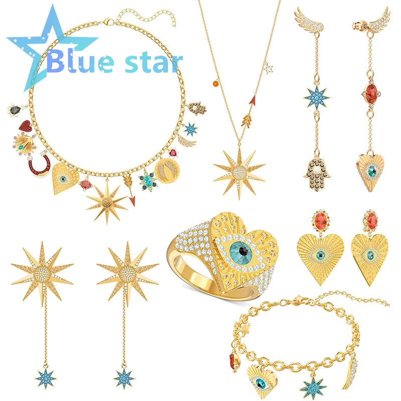 Colliers Swa Bohême style Ensemble de bijoux pour femmes Lucky eyes bracelet collier et boucles d'oreilles bague magasin pour femmes trendoyl liv