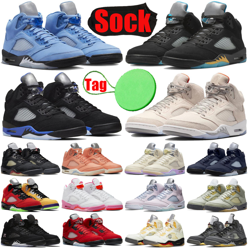 

Jumpman 5 5s Basketball Shoes Retro White Stealth Black Metallic Alternate Grape Raging Bull Red Safety Orange Green What The Sport Sneakers, 33