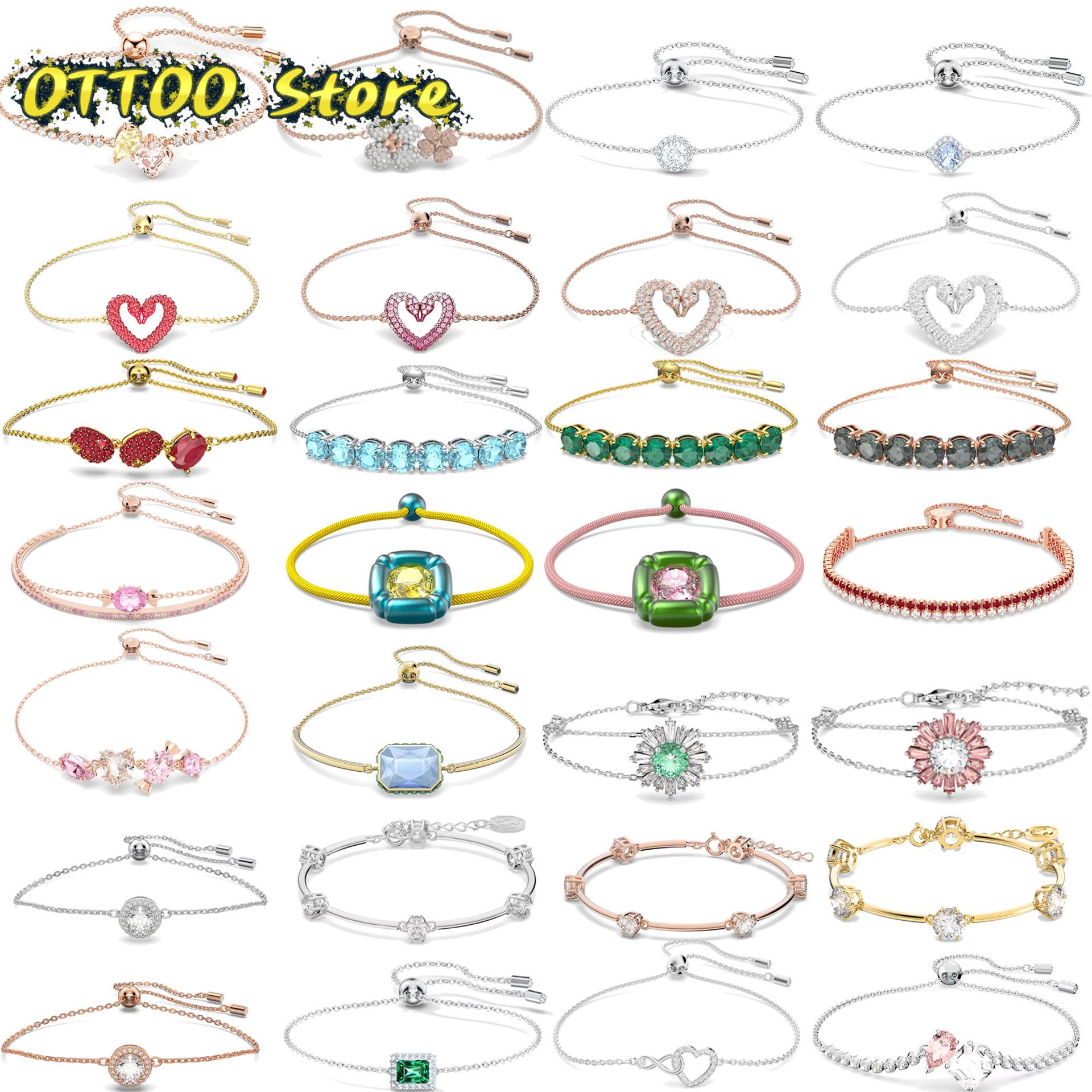 Bracelet Swa Bracelet 2022 Original Autriche Cristal Fine Bijoux Variété De Luxe Coeur Bracelet Charmes Étincelant Pour Les Femmes Livraison Grat