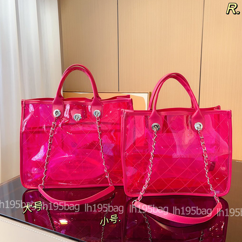 

Fashion Designer Channel Bags Transparent Jelly Tote Bags Ladies Tote Bag One Shoulder Crossbody Large Shopping Bag, 1#