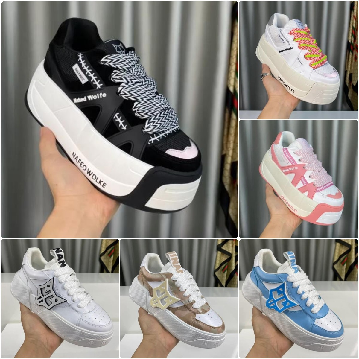 

Designer Shoes Naked Wolfe Sneaker Tennis Shoes Snatch Kosa Sneakers Slider Sinner Hyde Heidy City Women Men Thick Bottom Travel Footwear Size 35-45, Color 14