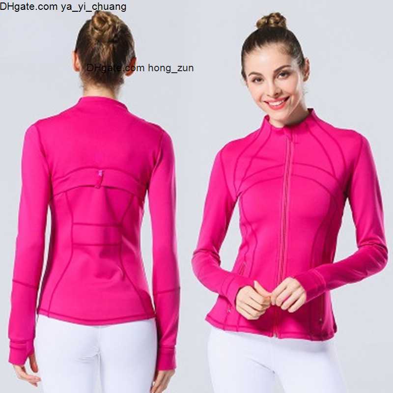 

Yoga LU-088 2022 Jacket Women's Define Workout Sport Coat Fitness Jacket Sports Quick Dry Activewear Top Solid Zip Up Sweatshirt Sportwear, L004