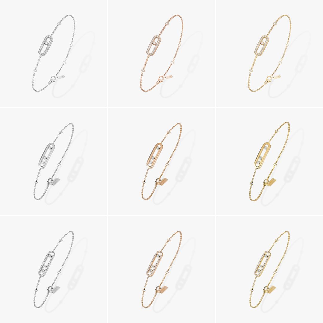 

Bangle French Fashion Luxury Jewelry BABY MOVE Series Bracelet In 925 Aterling Silver. Moving Stones. LOVE Bracelet. Boutique Gift