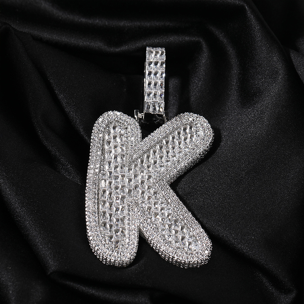 

Hip Hop Retro A-Z Letters Pendants Necklace Full Zircon Jewelry Men Women Gift