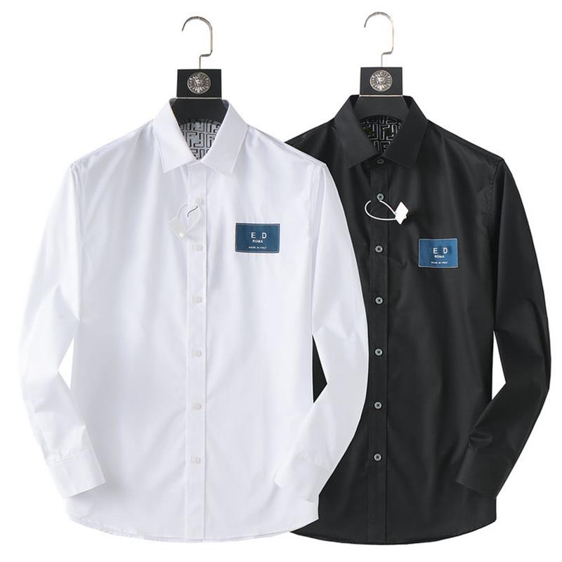 

Mens Designer Shirts Brand Clothing Men Long Sleeve Dress Shirt Hip Hop Style High Quality Cotton 2023 New Arrival, White