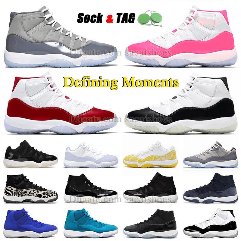 

OG 11s Jumpman 11 Retro High Basketball Shoes Pink 11s Low Cement Cool Grey J11 Cherry Red And White Midnight Navy 25th Anniversary Concord 45 DMP Gamma Blue Sneakers, A19 36-46 reb black