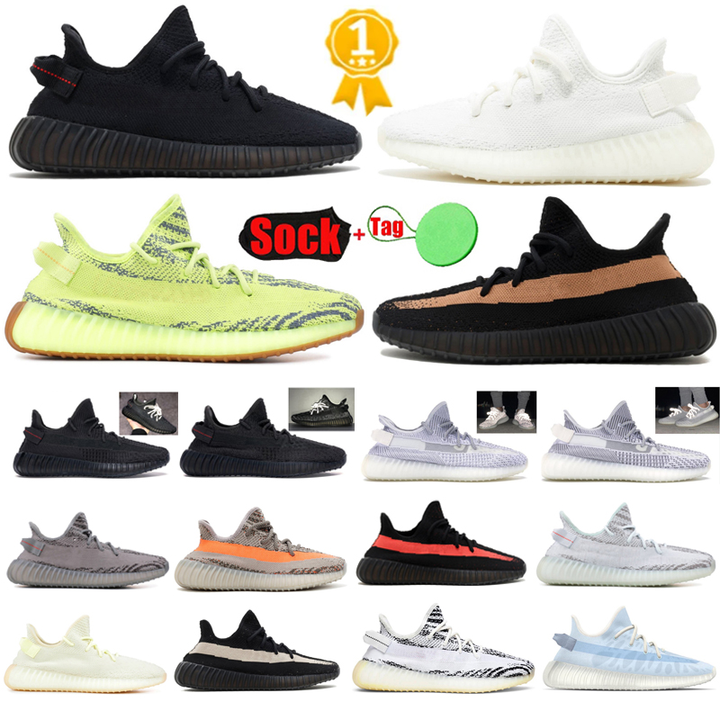 

350 Running Shoes Boost Static Reflective Cream Bred Black Copper Zebra Oreo Yecheil Tail Light Butter Beluga Earth Frozen Yellow 350s Trainers Sneakers With Box, 43