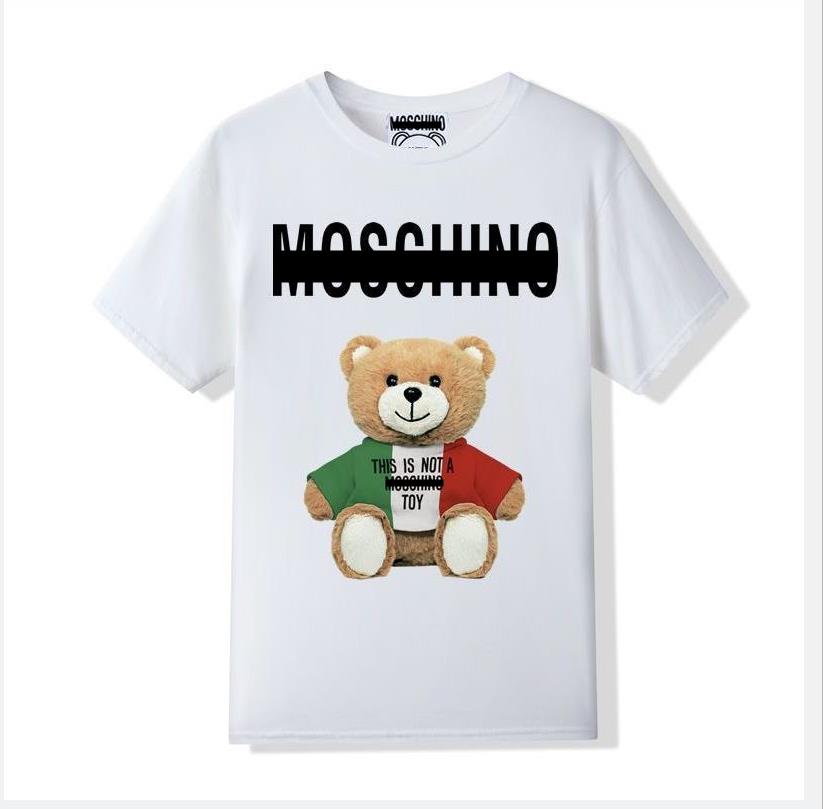 

Italy brands comfort colors t shirts plush bear letter Graphic print leisure Fashion durable quality couple Coach designer Black white Mens womans Clothing tee tops, A+