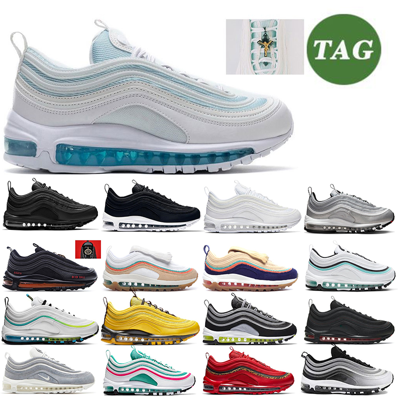 

designer shoes running shoe 97 97s Triple Black White Sean' Wot herspoon Silver Bullet Jesus Shoes Pine Green Reflective Bred Worldwid Red mens trainers big size