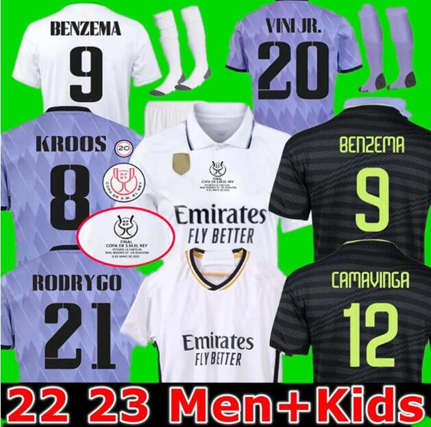 

BENZEMA soccer jerseys 22 23 24 football shirt VINI JR TCHOUAMENI CAMAVINGA ALABA REAL MADRID ASENSIO MODRIC RODRYGO CASEMIRO 2023 2024 camiseta men kids kit