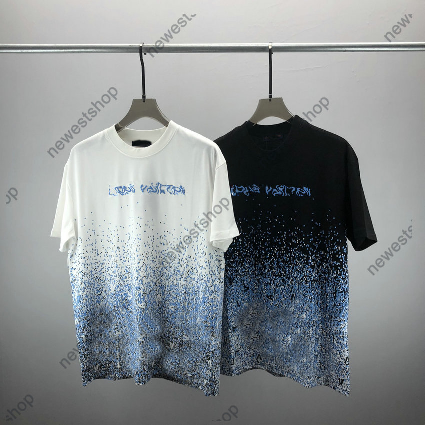 

2023 designer mens tshirts T-Shirt summer Luxury blue letter print tshirt men short sleeve casual cotton Loose version tee, White