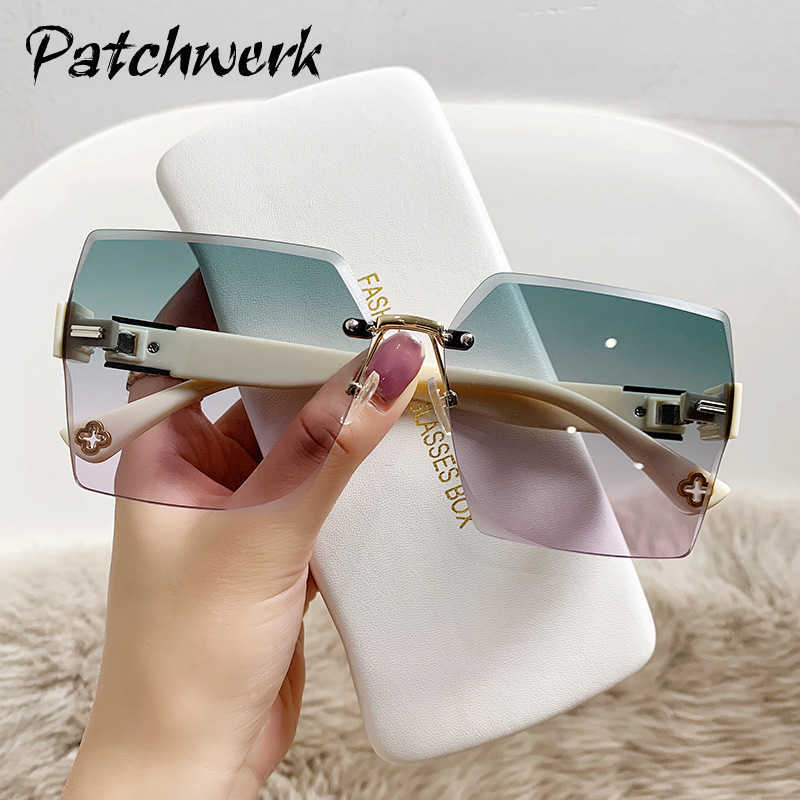 

Sunglasses Frames 2022 new frameless trimming glasses summer leisure large frame sunshade net red trend sunglasses female