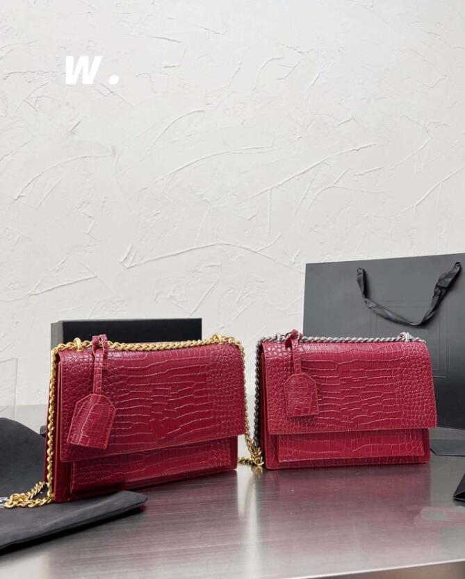 

Fashion Bags zuolan sunset bag ysle Women Shoulder Bags Hi Quality Famous Designer Cross Body Bags Women Alligator Leather Chain Purse Wallet, 22cm