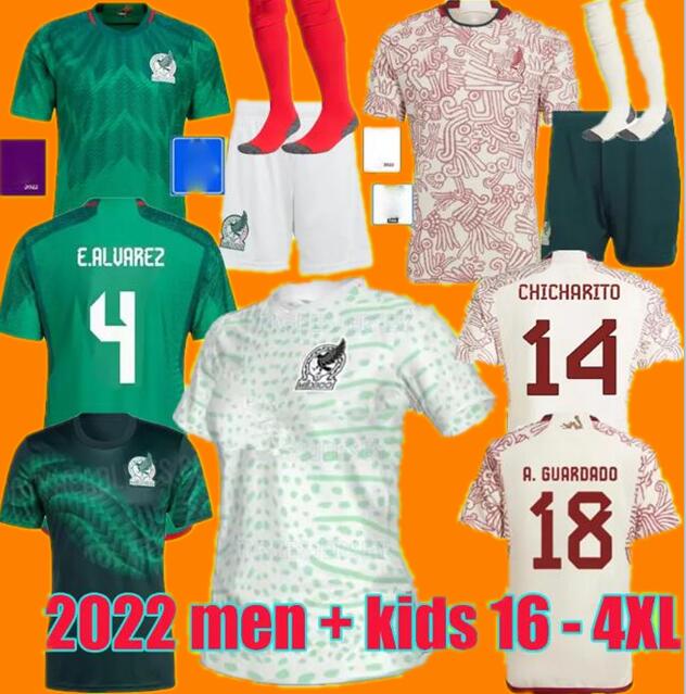 

2022 2023 Mexico soccer jerseys 23  RAUL CHICHARITO LOZANO DOS SANTOS football shirt Kids kit women Men sets uniforms fans player version long sleeve goalkeeper, 22/23