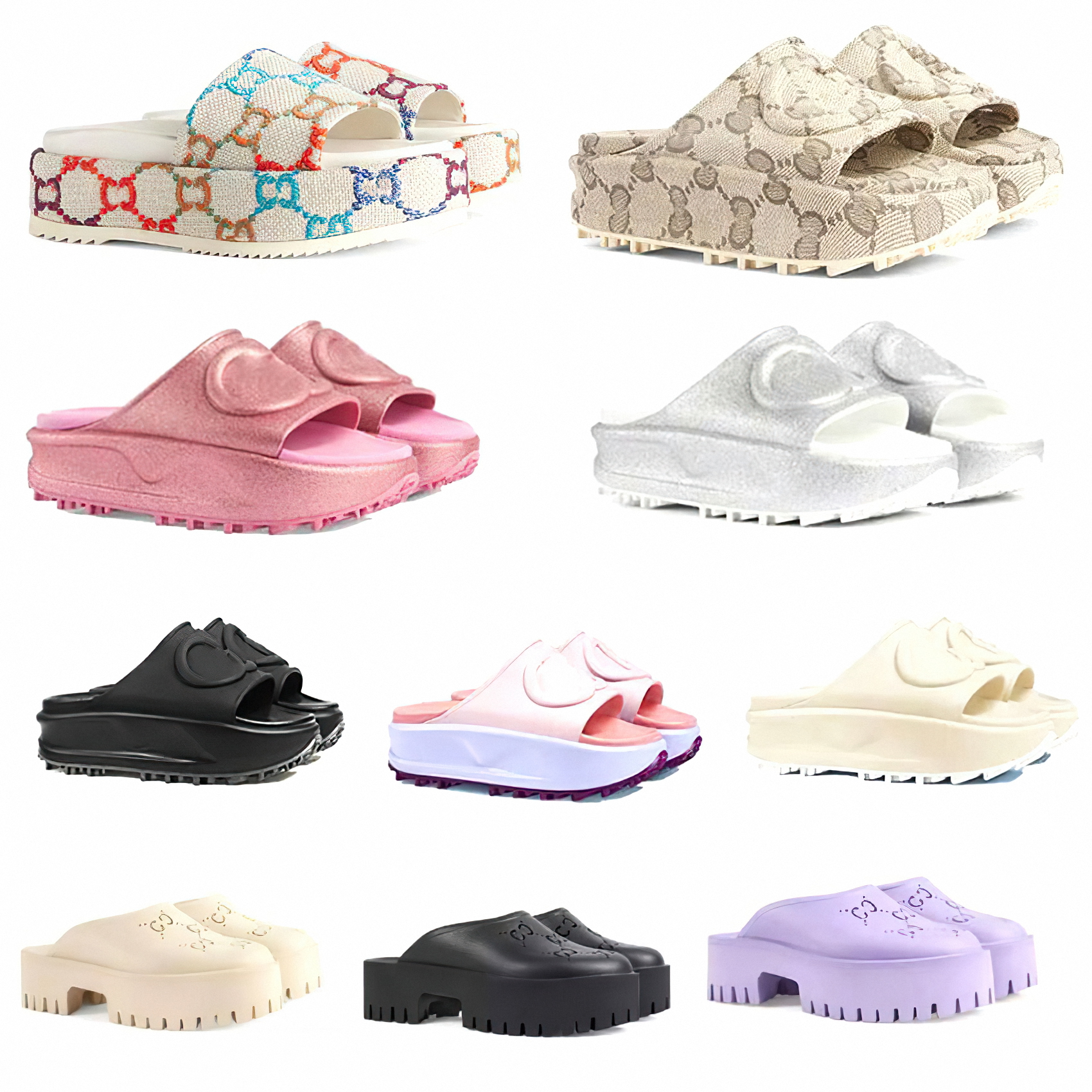 

2023 New style Slippers Sandal Sliders Macaron thick bottom non-slip soft bottom fashion G house slipper women wear beach flip-flops Designer Shoes size 35--42, #1