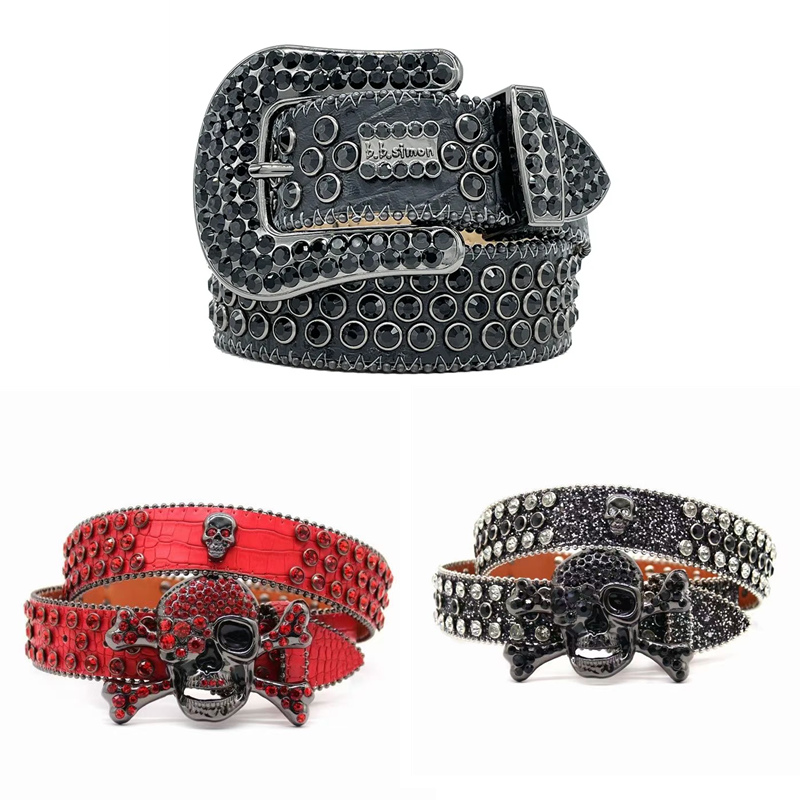 

Designer bb belt bb simon Belts for Men Women Shiny diamond belt Black on Black Blue white multicolour with bling rhinestones as gift