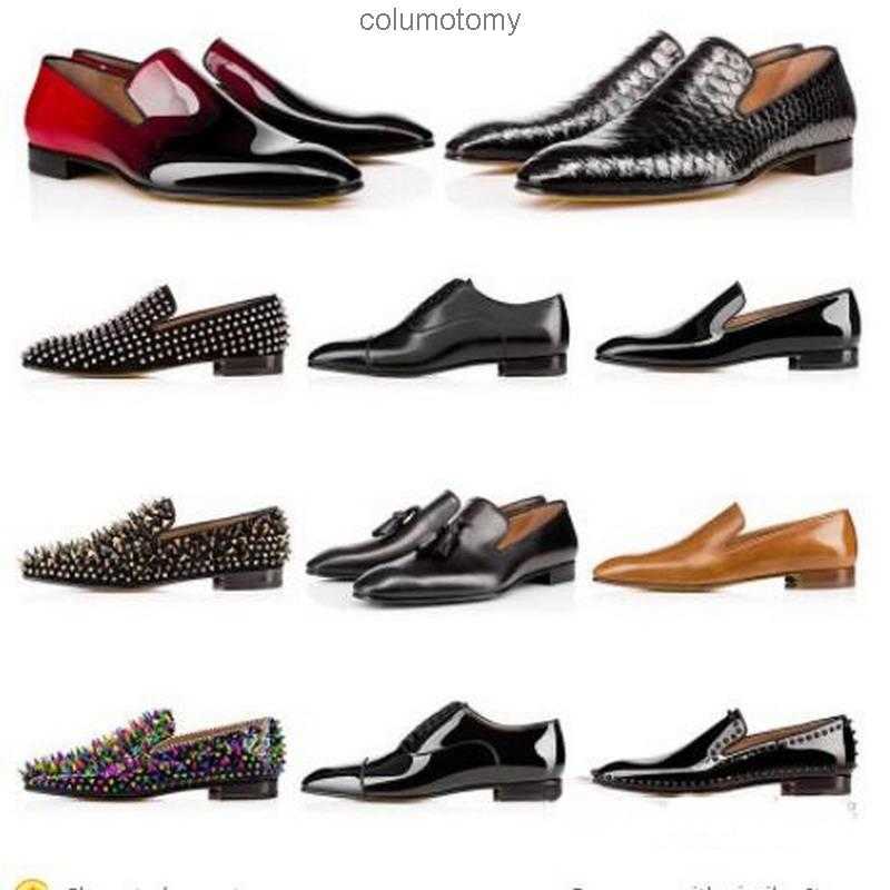 Designer Christians Chaussures 2020top Qualité Ss Hommes Chaussures Spikes Hommes Chaussures Habillées Mocassins Matt En Cuir Verni En Daim Bout